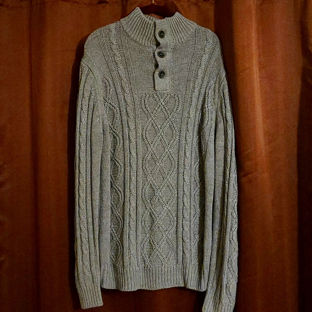PiazzaItalia Grey King Braided Sweater Size L